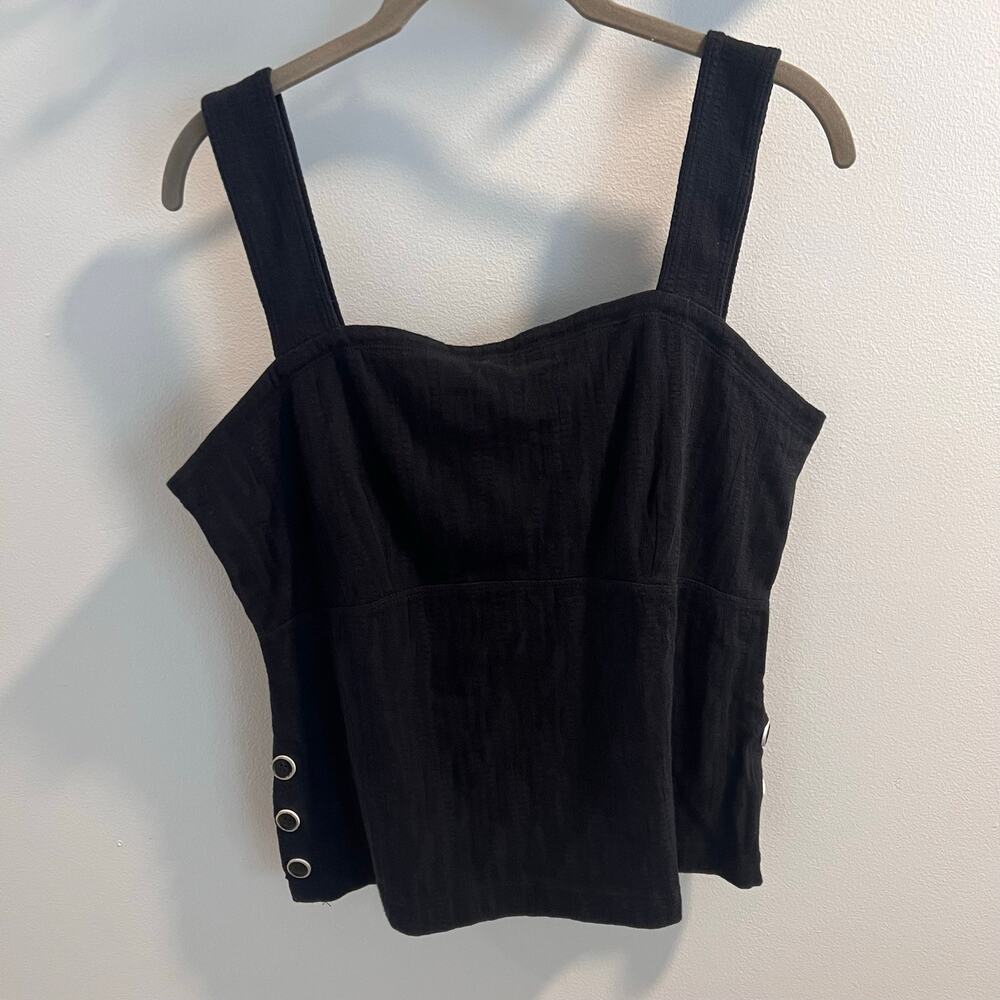 Maeve Anthropologie Black Callie Button-Side Tank Size M